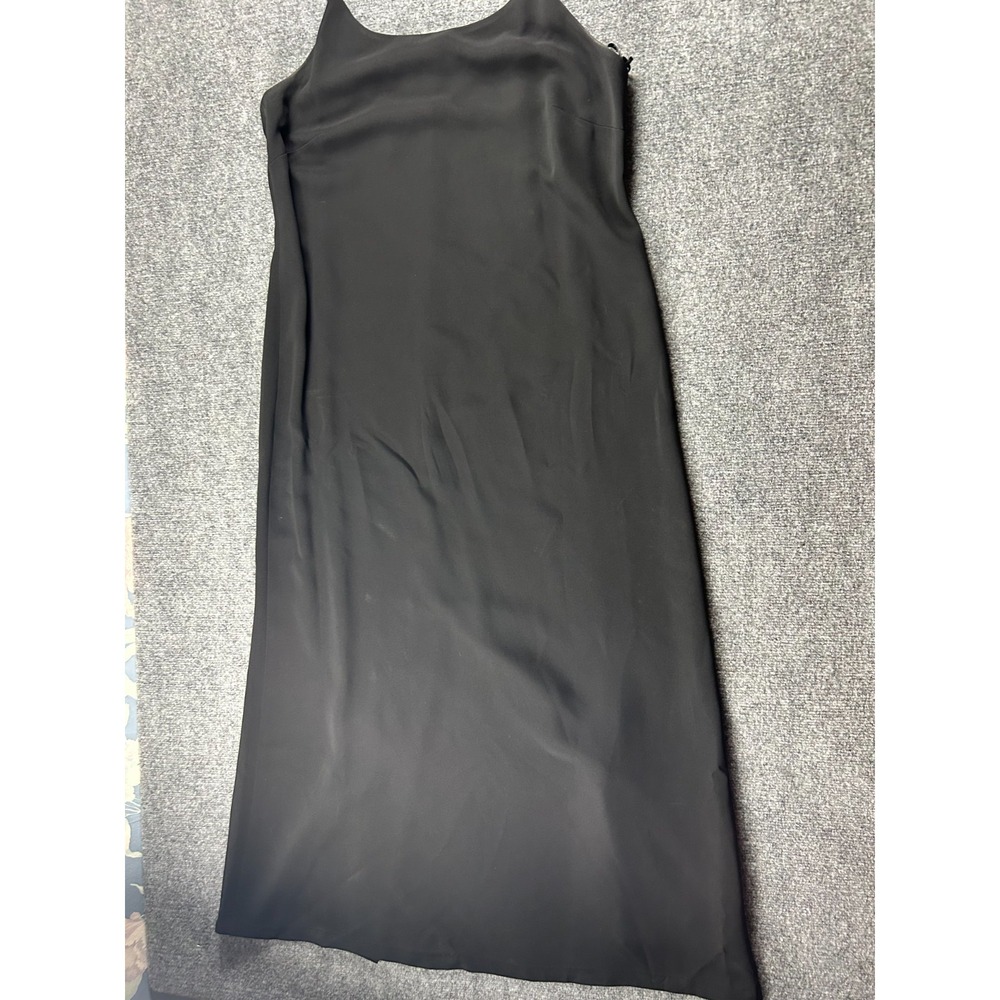 Jones New York Black Slip Dress 14W Plus Midi Spaghetti Strap Rayon Whimsigoth